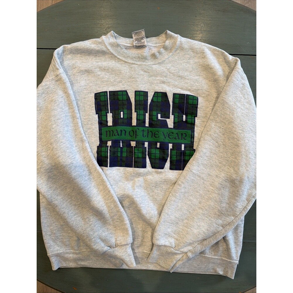 Vintage Fruit Of The Loom‎ Irish Man Of The Year Size Large Crewneck Sweatshirt